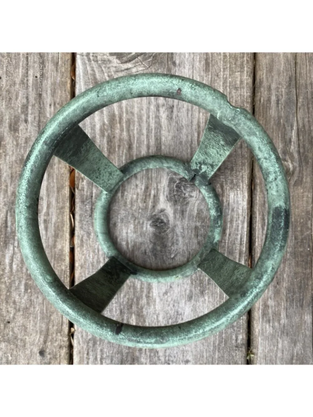 Verdigris Green Wrought Iron 2 Size Reversible Orb Holder (OrbHD2)